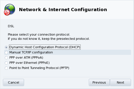 Setting the DSL Connection Type