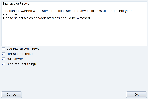 Interactive Firewall Options