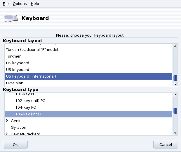 Choosing a Different Keyboard Layout