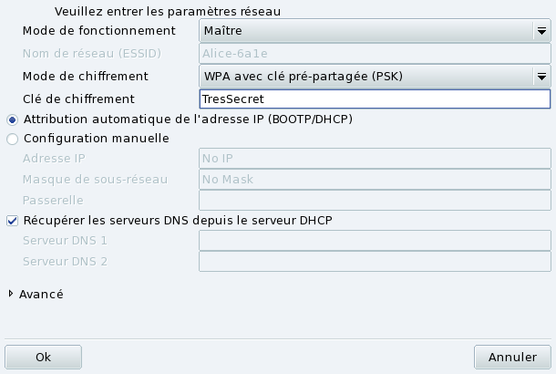 Modification des paramètres du réseau sans-fil