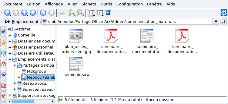 Accès à des partages distants