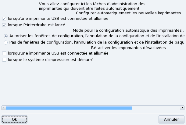 Définir les options d'installation automatique