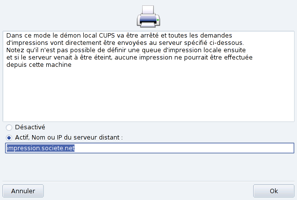 Configuration du mode client