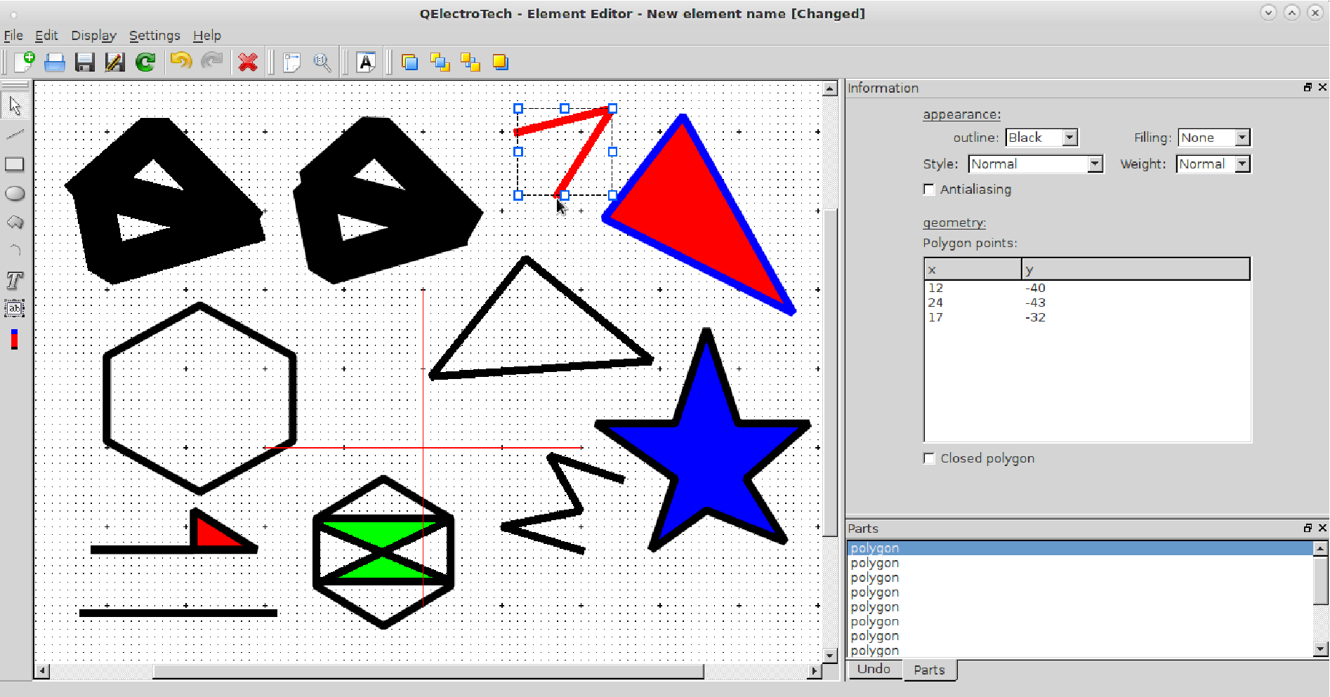 Polygon tool in QElectroTech