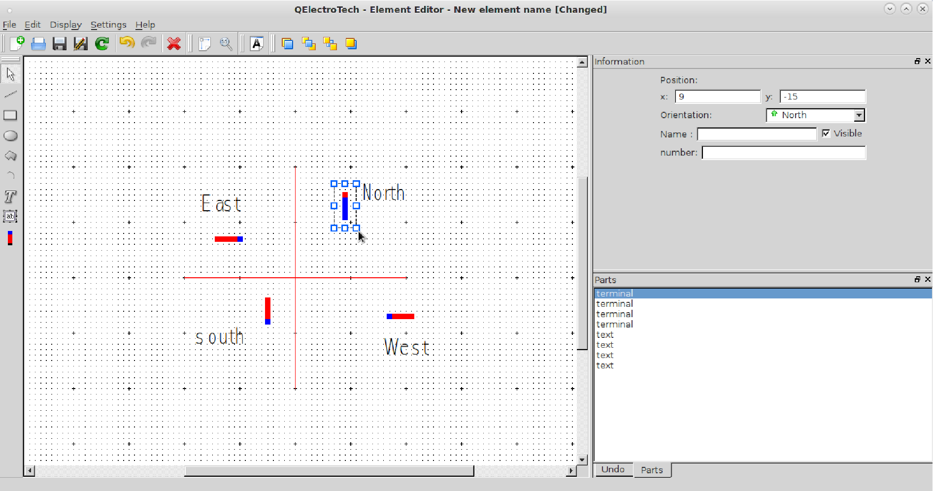 Terminal tool in QElectroTech